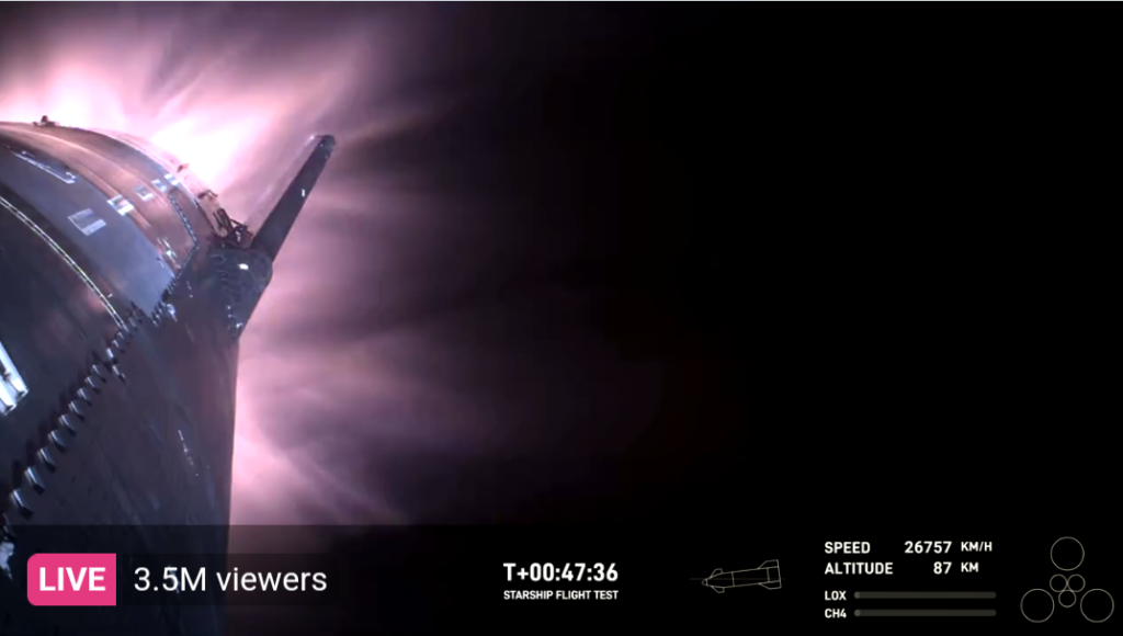 SpaceX Starship re-entry