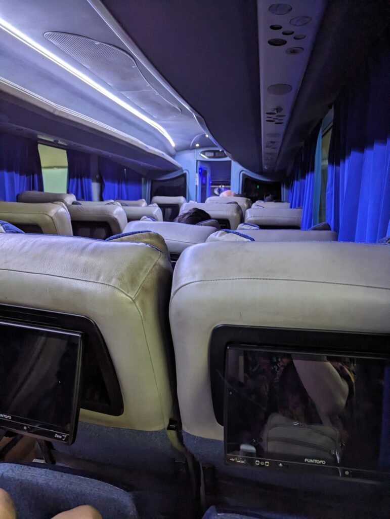 inside bus in Mexico